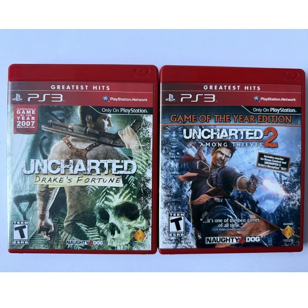 Uncharted Dual Pack 1‎ & 2 - Sony PlayStation 3 - CIB Slipcover & Both Manuals